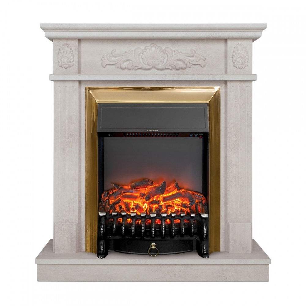 Электрокамин RealFlame  Adelaida WT с очагом Fobos Lux Brass