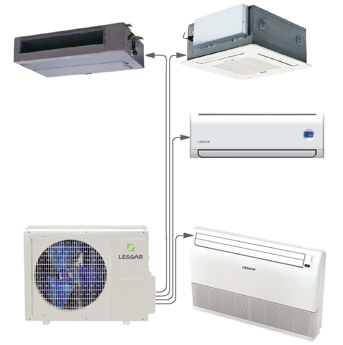 Мульти сплит система Lessar LU-2HE16FLA2 (на два внутренних блока)