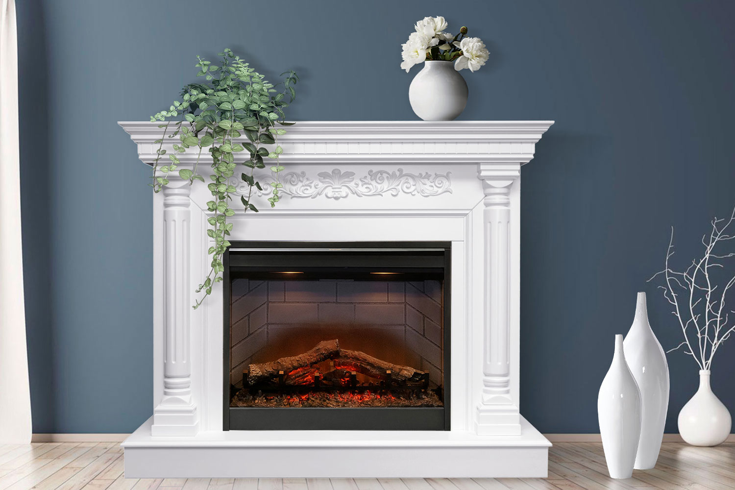 Каминокомплект Dimplex Sicilia - Белый дуб с очагом Symphony 26'' DF2608-INT