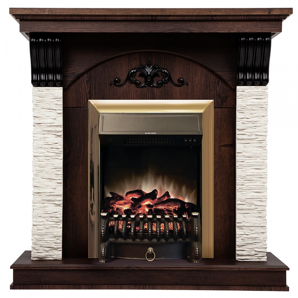 Электрокамин RealFlame  Corfino NT с очагом Fobos Lux Brass