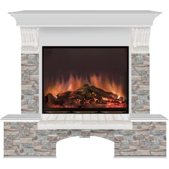 Каминокомплект Glenrich Бостон Arte 33 беленый дуб