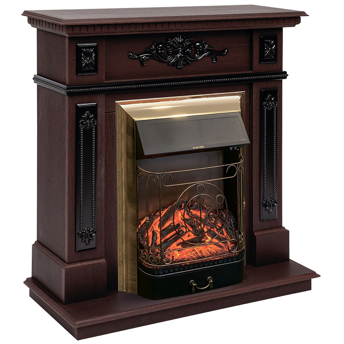 Электрокамин RealFlame  Lilian DN с очагом Majestic Lux Brass