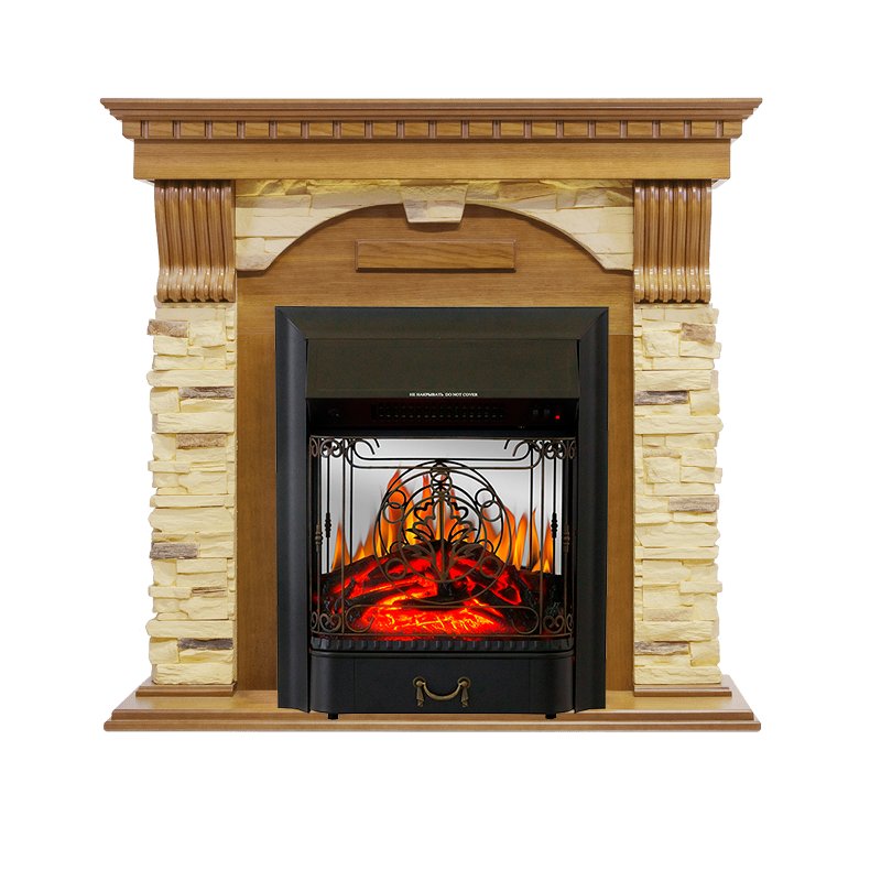 Каминокомплект Royal Flame  Dublin -  Дуб / Сланец с очагом Majestic FX M Black