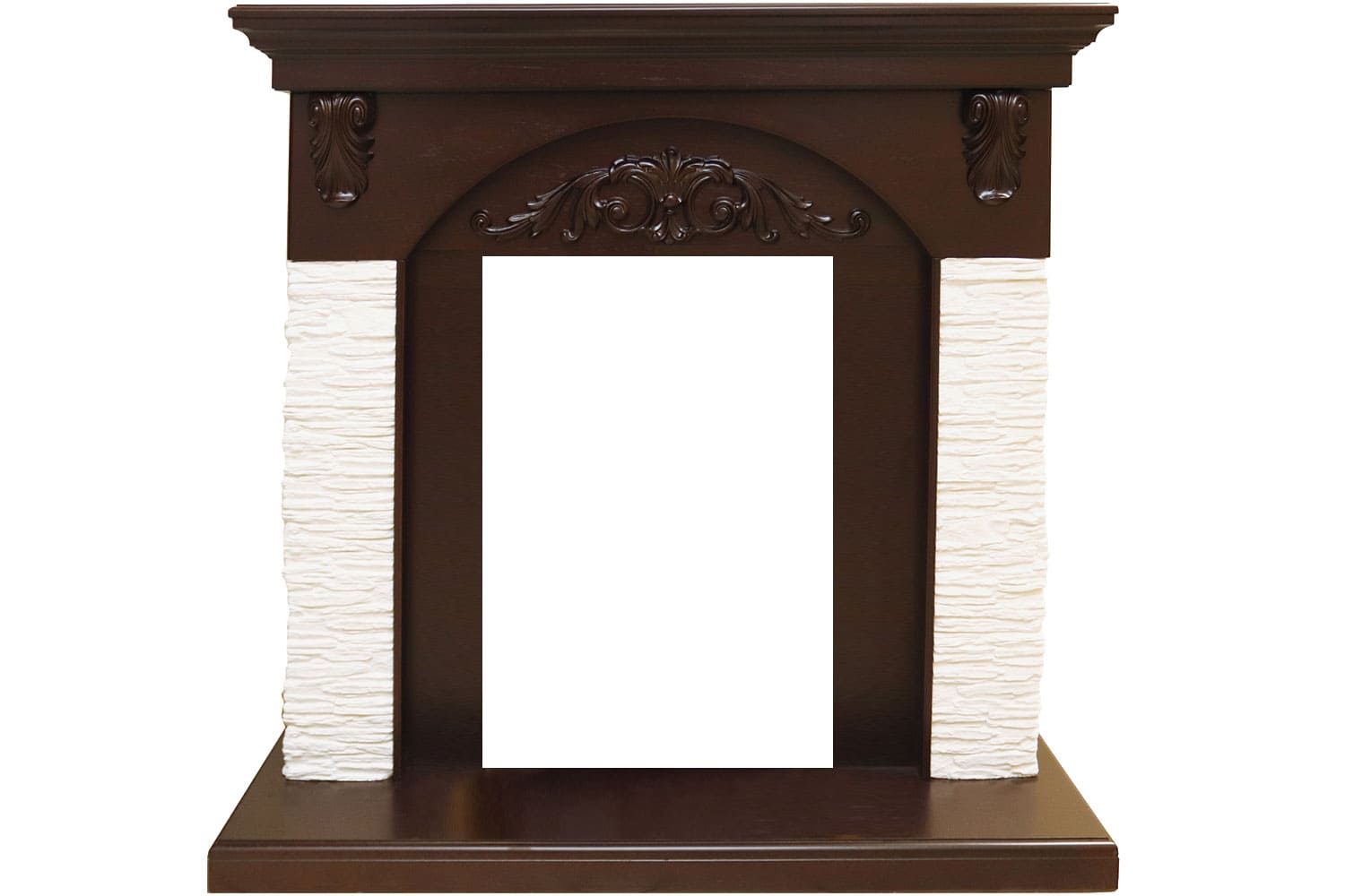 Каминокомплект Royal Flame  Bern Сланец мелкий белый / Темный дуб с очагом Fobos FX Black