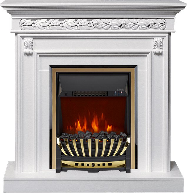 Каминокомплект Royal Flame  Valletta - Белый (Ширина 1040 мм) с очагом Aspen Gold
