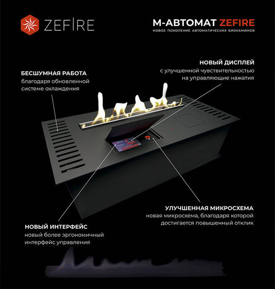Автоматический биокамин ZeFire М 900 латунный
