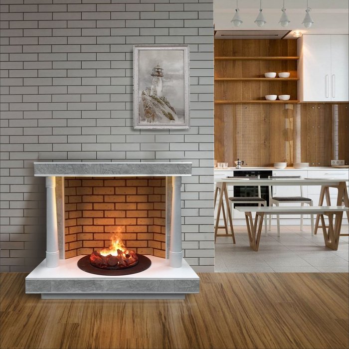 Каминокомплект Glenrich Корсика Carmen 3D белый