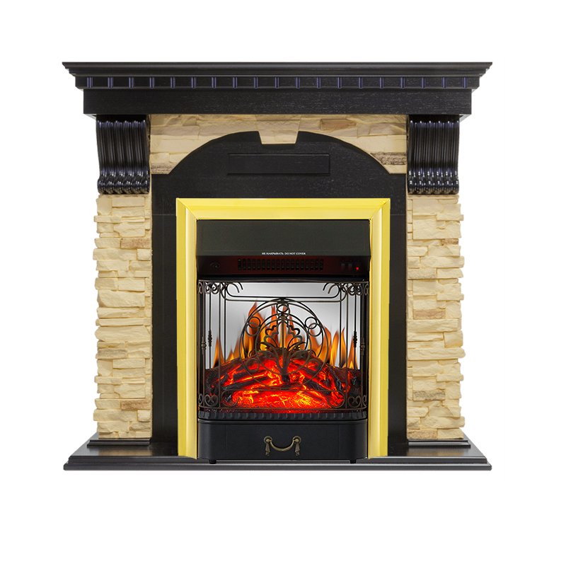 Каминокомплект Royal Flame  Dublin - Венге / Сланец с очагом Majestic FX M Brass