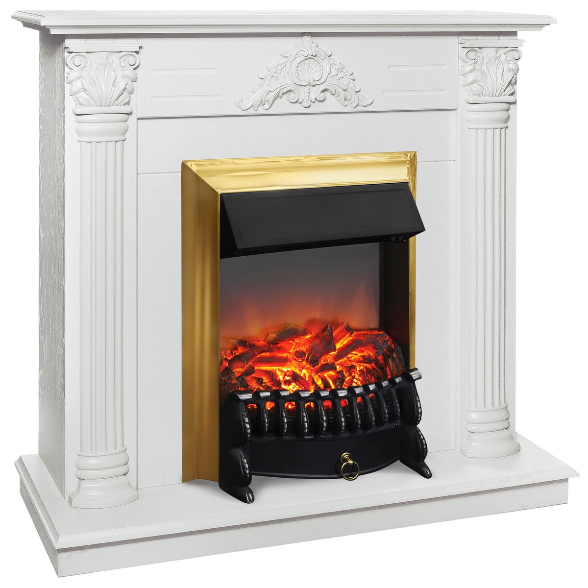 Электрокамин RealFlame  Stefania WT-F614 с очагом Fobos Lux Brass