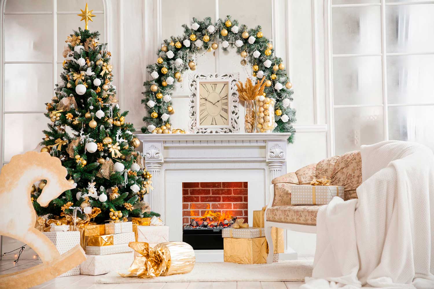 Каминокомплект Royal Flame  Edinburg - Слоновая кость с патиной с очагом Dioramic 33 LED FX