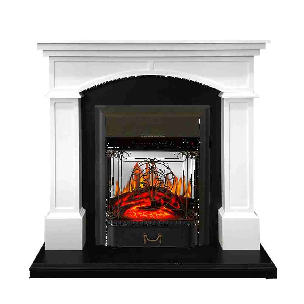 Каминокомплект Royal Flame  Langford - Белый с черным с очагом Majestic FX M Black