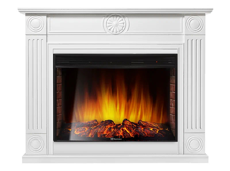 Каминокомплект Electrolux Frame 30U (угловой)  с очагом EFP/P-3320RLS белый