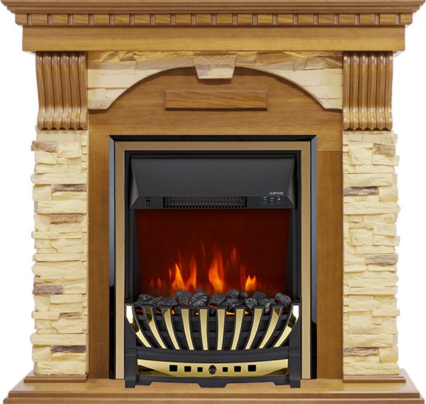 Каминокомплект Royal Flame  Dublin -  Дуб / Сланец с очагом Aspen Gold