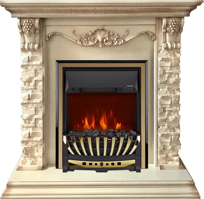 Каминокомплект Royal Flame  Adriana - Cлоновая кость с очагом Aspen Gold