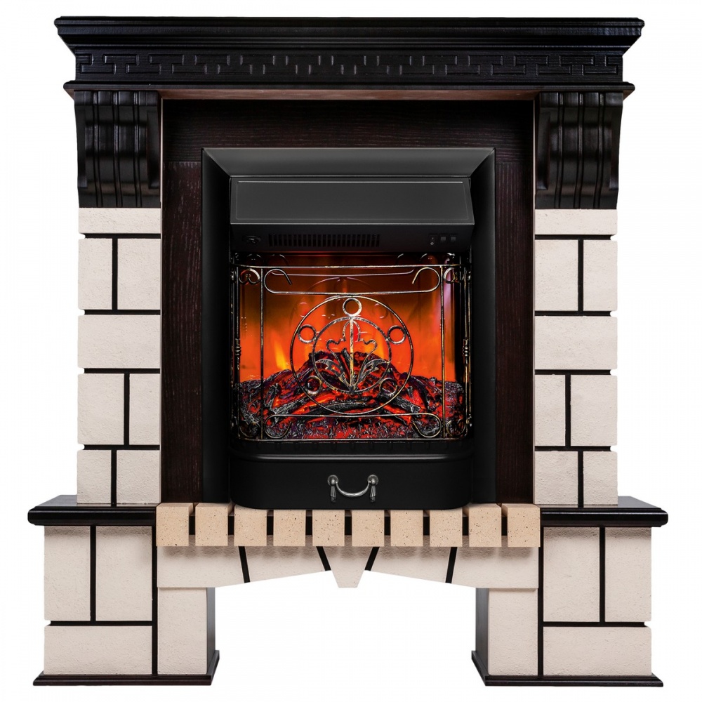 Электрокамин RealFlame  Stone STD AO с очагом Majestic Lux Black