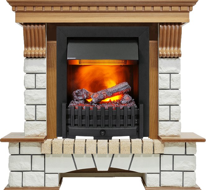 Каминокомплект Dimplex Pierre Luxe - Дуб / Белый (Высота 1050мм) с очагом Danville Black FB2