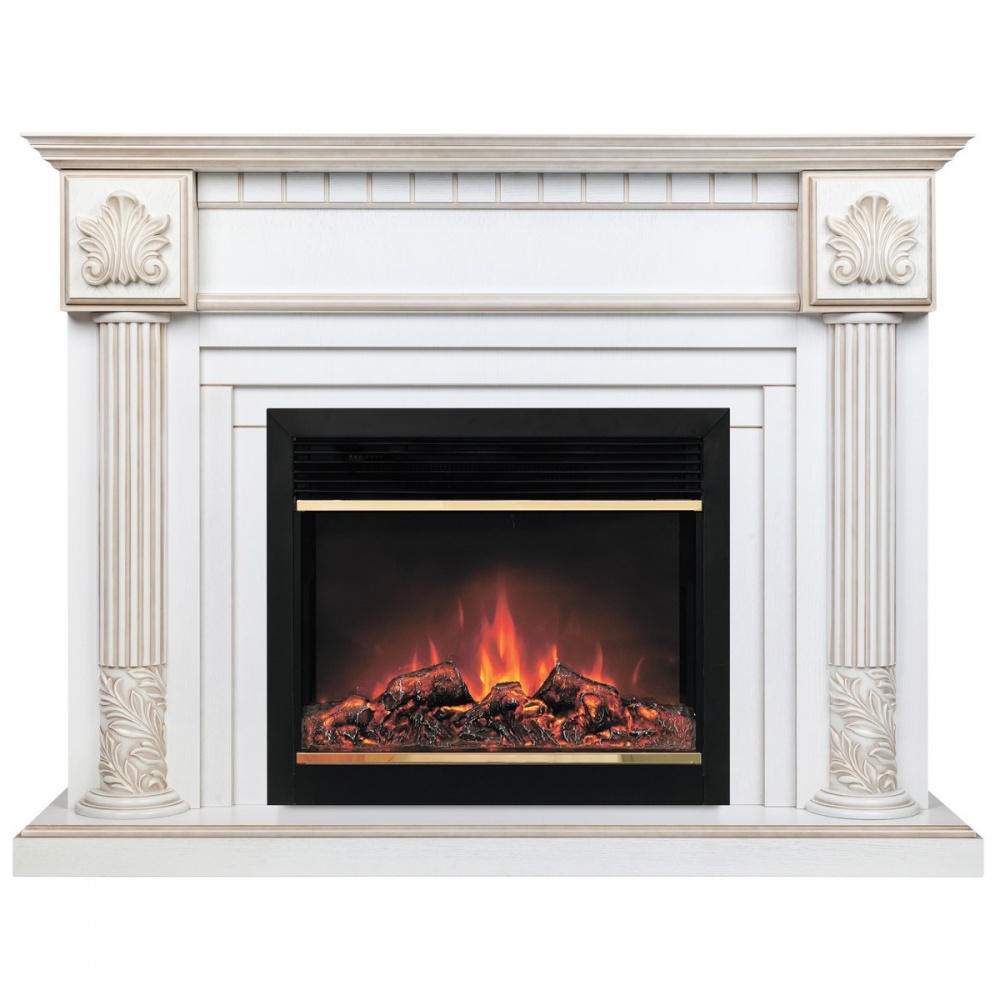 Электрокамин RealFlame Imperia 26/33 WT с очагом Moonblaze Deluxe Brass