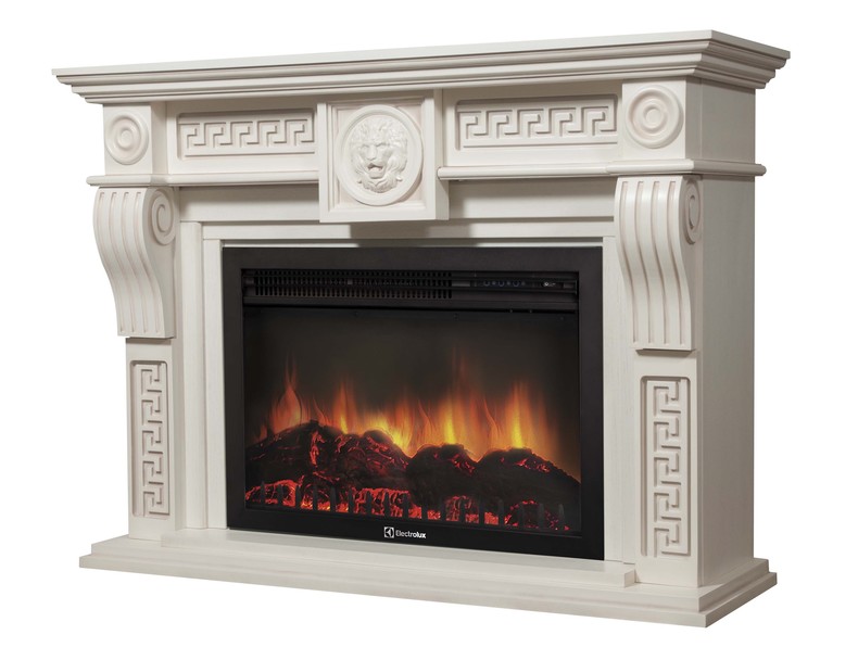 Каминокомплект Electrolux Vittoriano 26/30 с очагом EFP/P-2620RLS белёный дуб
