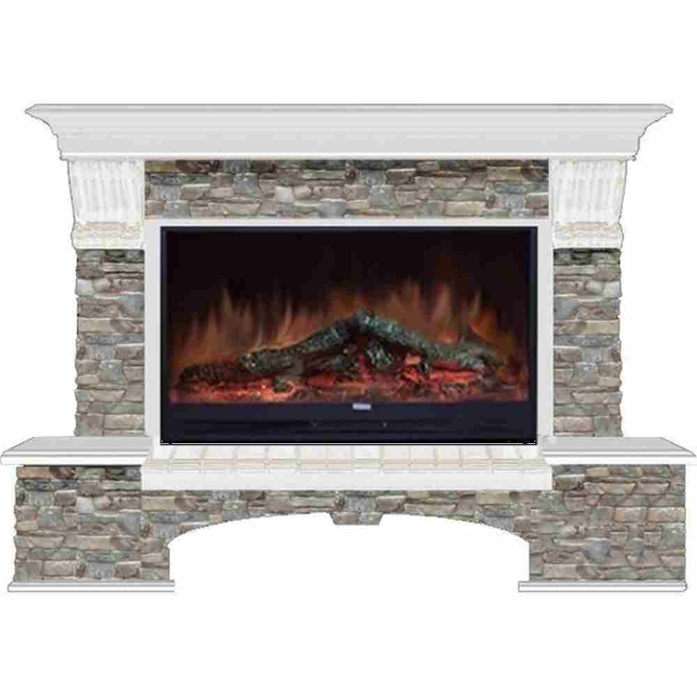 Каминокомплект Glenrich Бостон 86 (Premier S86) беленый дуб