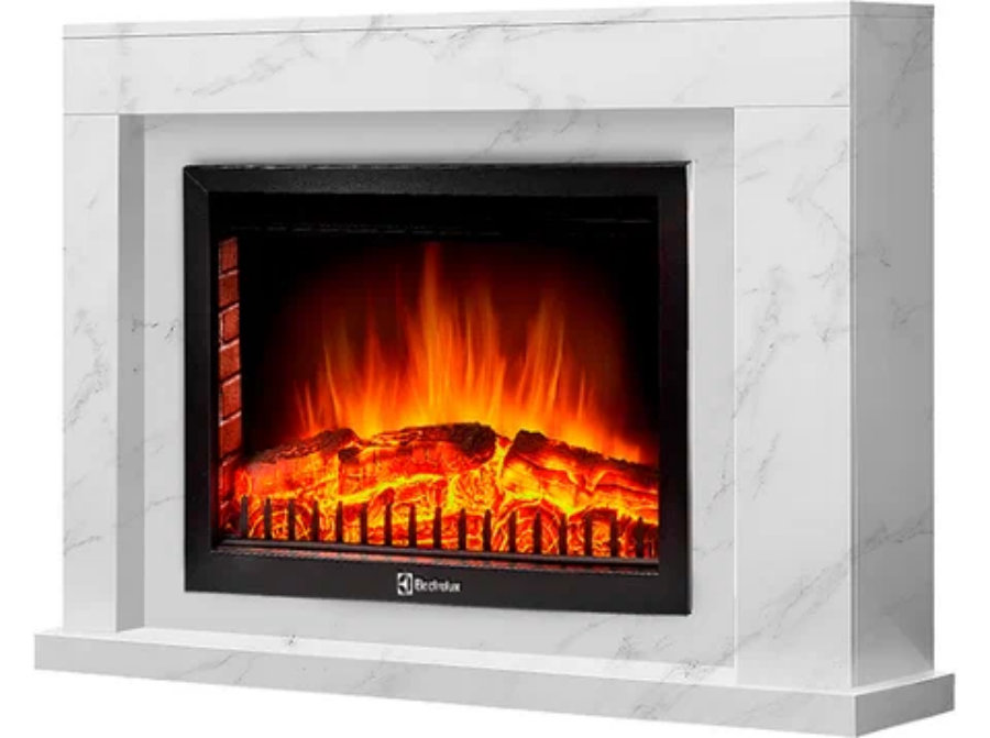 Каминокомплект Electrolux Simple 25 с очагом EFP/P-2520LS белый мрамор