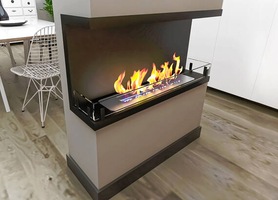 Встраиваемый биокамин Zefire Contour торцевой 900 (Estetic Flame)