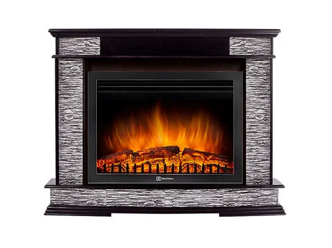 Каминокомплект Electrolux Scala 25 с очагом EFP/P-2520LS сланец скалистый серый, шпон венге
