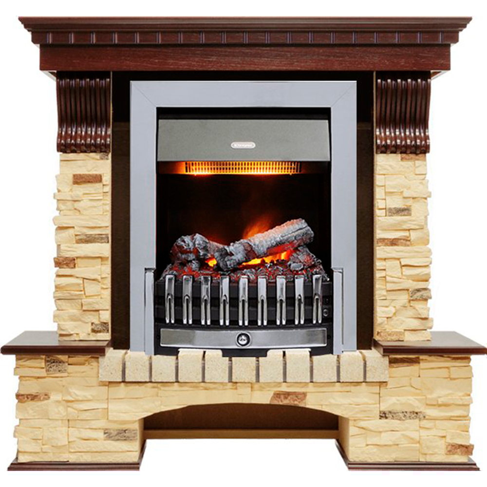 Каминокомплект Dimplex Pierre Luxe - Темный дуб / Сланец (Высота 1050мм) с очагом Danville Chrome FB2