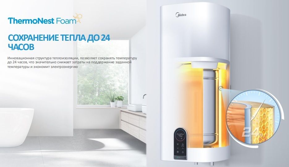 Электрический накопительный водонагреватель Midea MWH80-20SQD-OCEAN