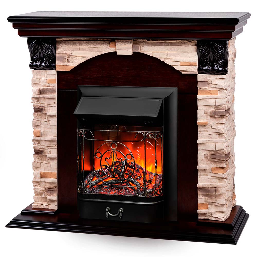 Электрокамин RealFlame  Dublin Rock AO с очагом Majestic Lux Black