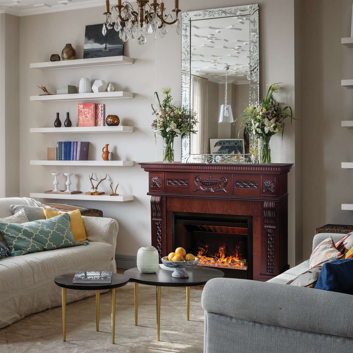 Электрокамин RealFlame  Corsica Lux 25,5/26 AO с очагом 3D Helios 26 SBG