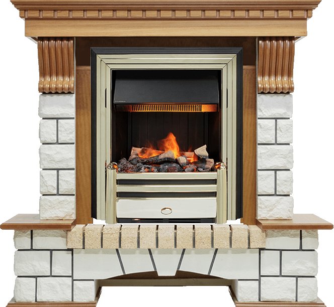 Каминокомплект Dimplex Pierre Luxe - Дуб / Белый (Высота 1050мм) с очагом Cavendish