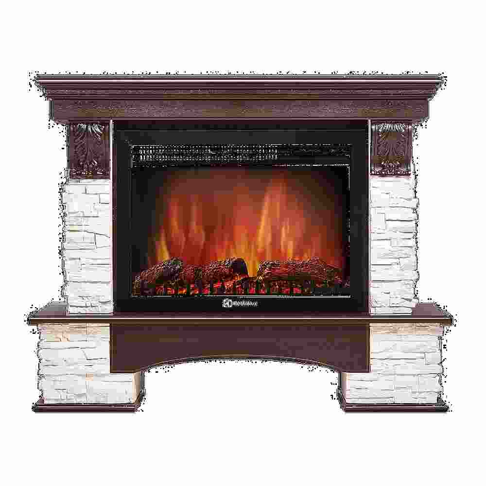 Портал Firelight Pietra 30S камень белый, шпон темный дуб