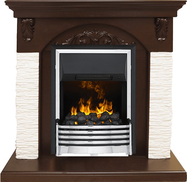 Каминокомплект Dimplex Bern Сланец мелкий белый / Темный дуб с очагом Flagstaff