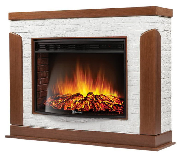 Каминокомплект Electrolux Prestigio 30 с очагом EFP/P-3320RLS камень белый, шпон дуб