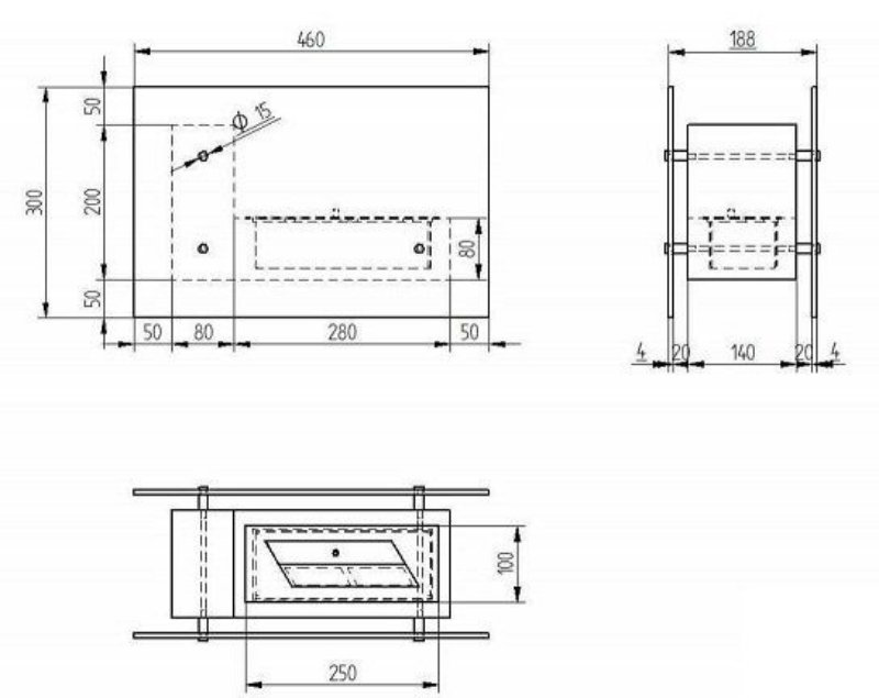 Биокамин напольный Zefire Fidero 500 черный