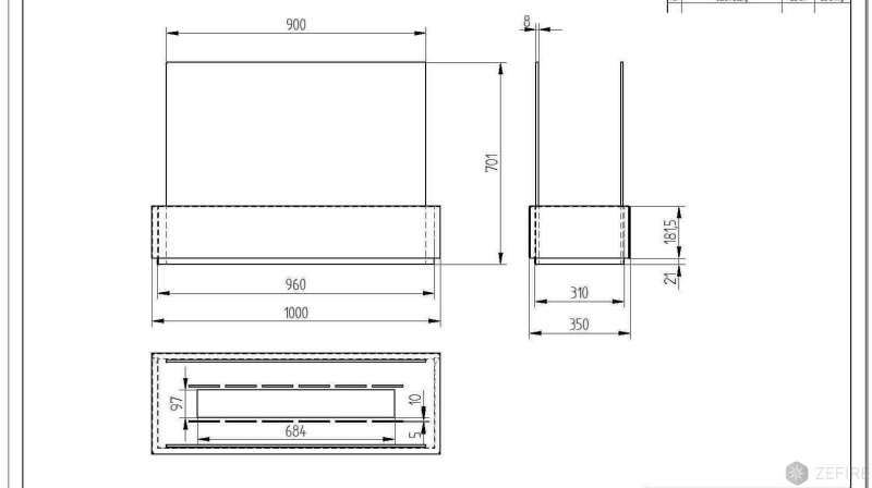 Биокамин напольный Zefire Apolon сатин
