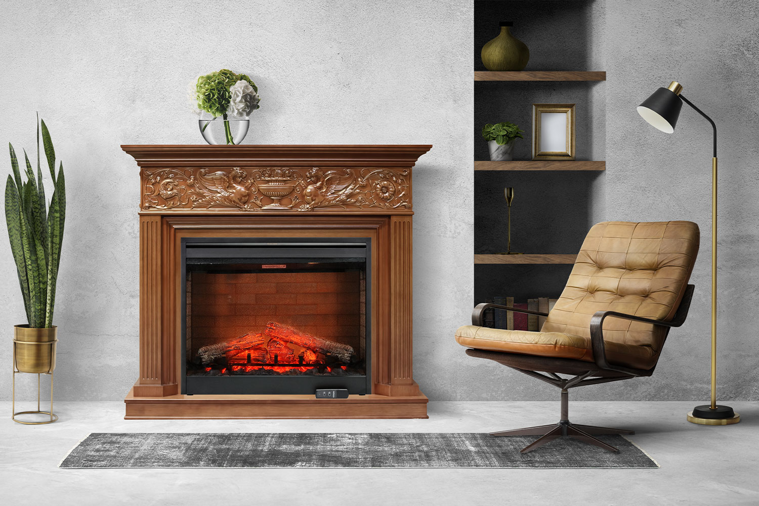 Каминокомплект Dimplex Palace - Белый с серебром с очагом Symphony 30'' DF3020-INT