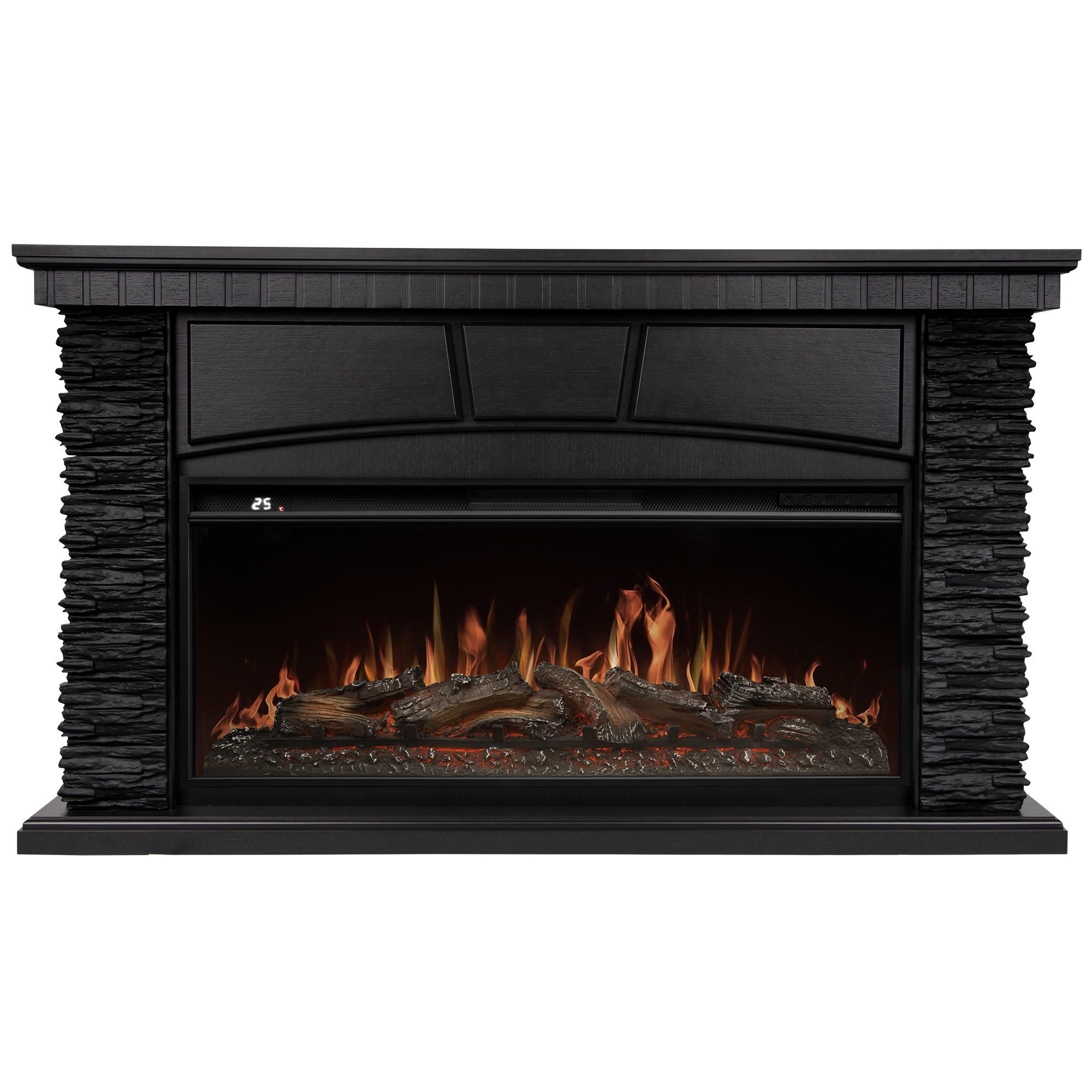 Портал Firelight Porto 40 камень черный шпон венге