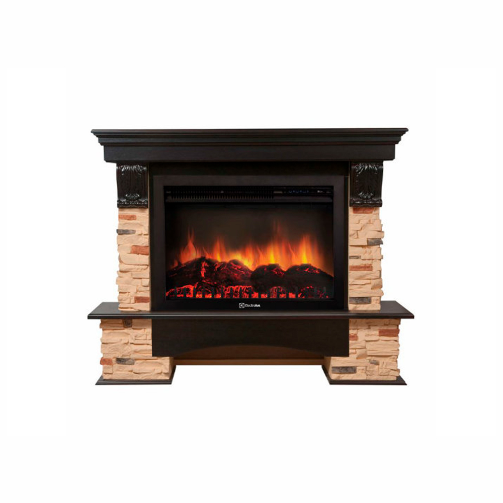 Каминокомплект угловой Electrolux Pietra 26/30U (угловой) с очагом EFP/P-2620RLS камень сланец натуральный, шпон темный дуб