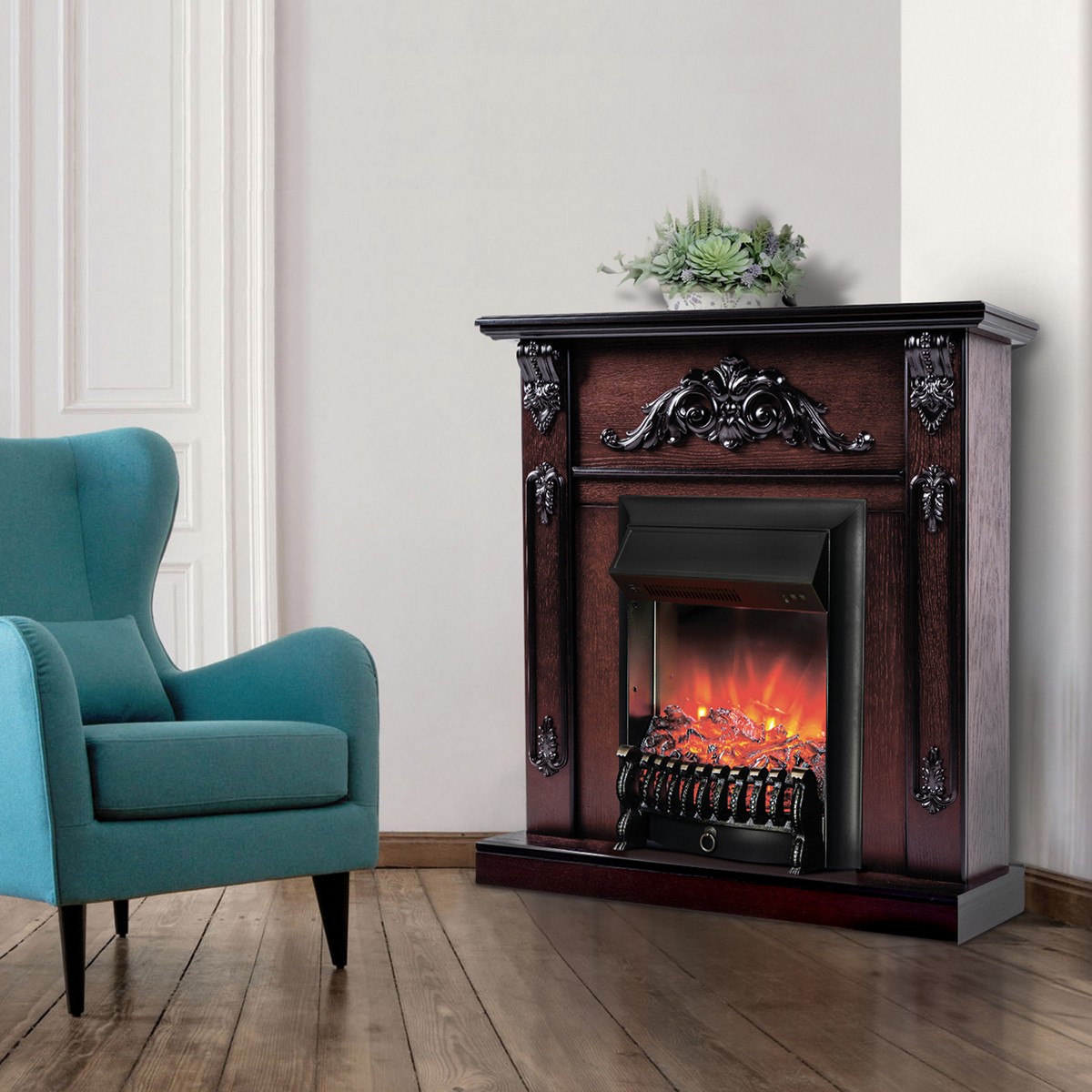 Электрокамин RealFlame  Anita Corner AO с очагом Fobos Lux Black