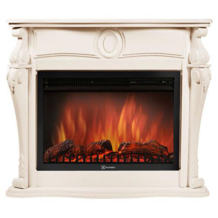 Каминокомплект Electrolux Ovatio 26/30 с очагом EFP/P-2620RLS шпон белёный дуб