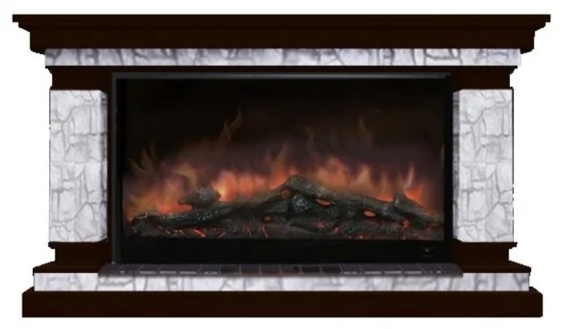 Каминокомплект Glenrich Лорд 14 Premier  S14 камень старый город, шпон темный дуб