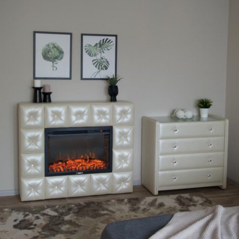 Каминокомплект Electrolux Crystal 30 с очагом EFP/P-3020LS светлая экокожа