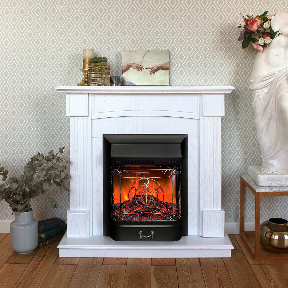 Электрокамин RealFlame Andrea WT с очагом Majestic Lux Black