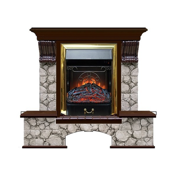 Каминокомплект Glenrich Бостон К Карелия (Magestic) венге