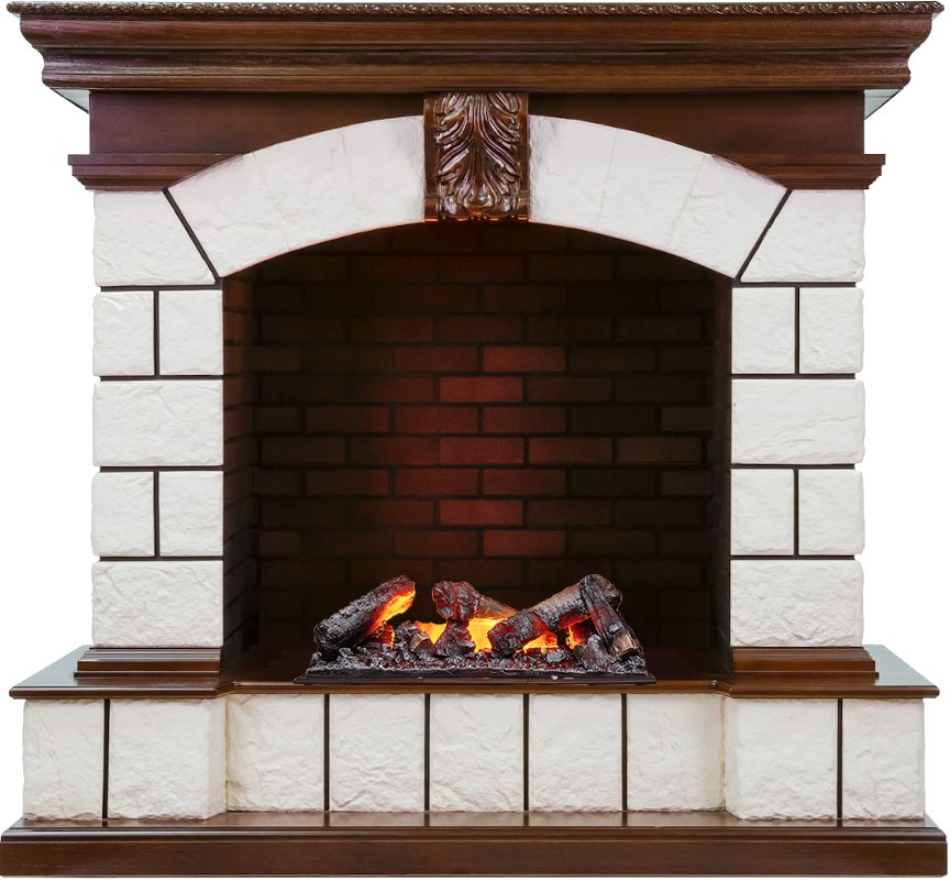 Каминокомплект Dimplex Tower - Темный дуб / Белый с очагом Cassette 600 NH