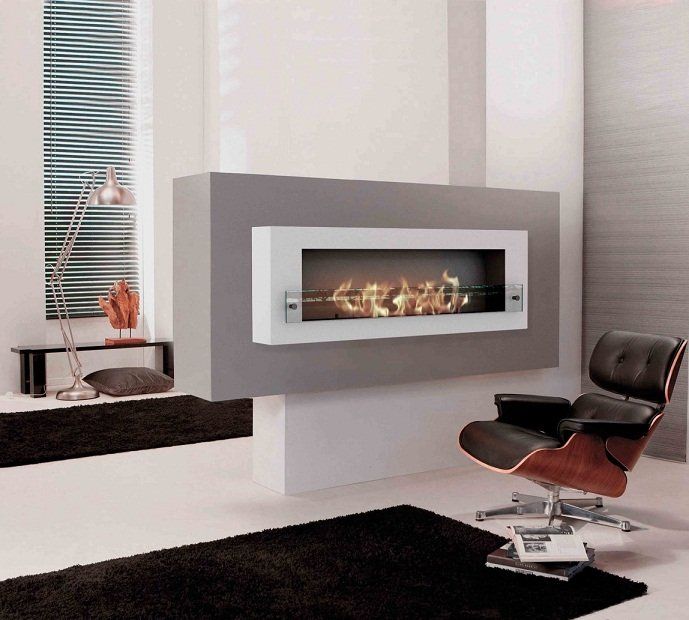 Биокамин настенный Zefire Orion 1200 с белой рамкой