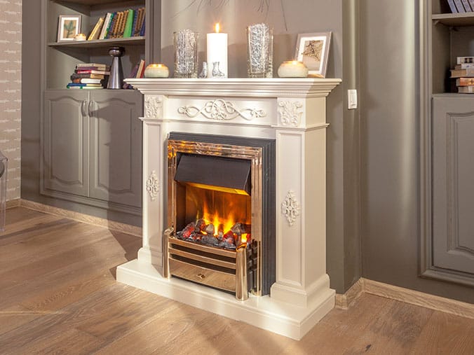 Каминокомплект Dimplex Derby - Белый дуб с очагом Danville Chrome FB2