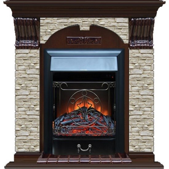 Каминокомплект Glenrich Арочный Грот однотонный (Magestic)