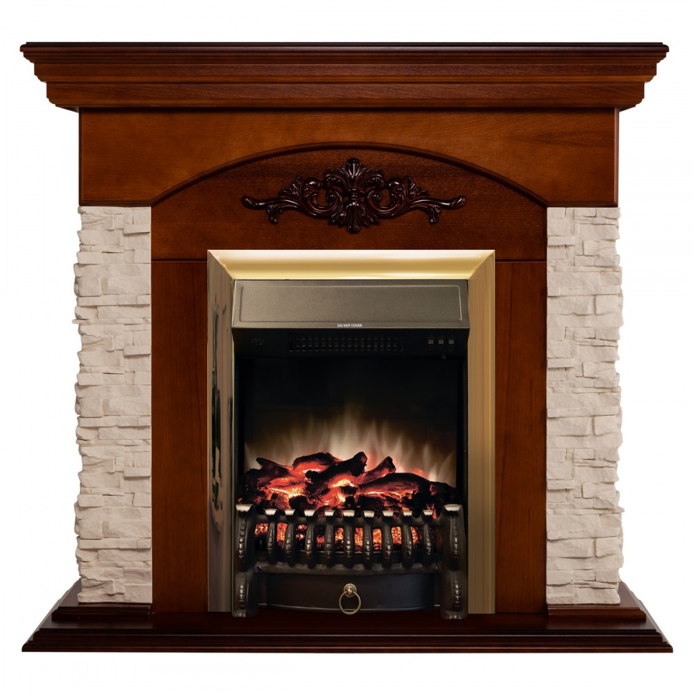 Электрокамин RealFlame  Neapolis NT с очагом Fobos Lux Brass